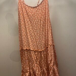 Floral Peach Sleeveless Dress